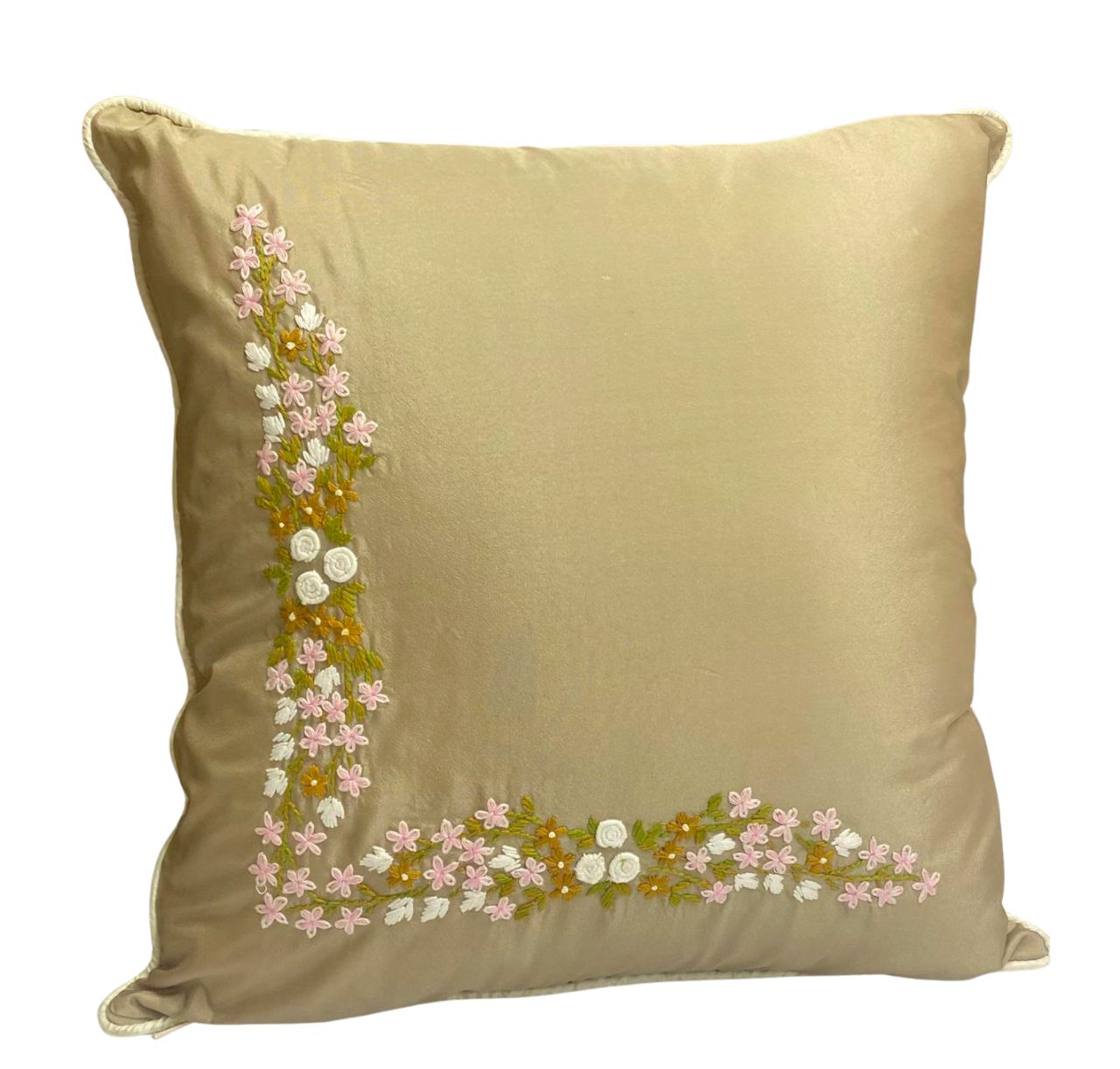 Kantha Cushion Champagne