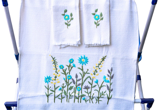 Towel Flora Aqua