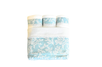 Ferns - Turquoise ( Cordinated Basket of 6 Face Towels )