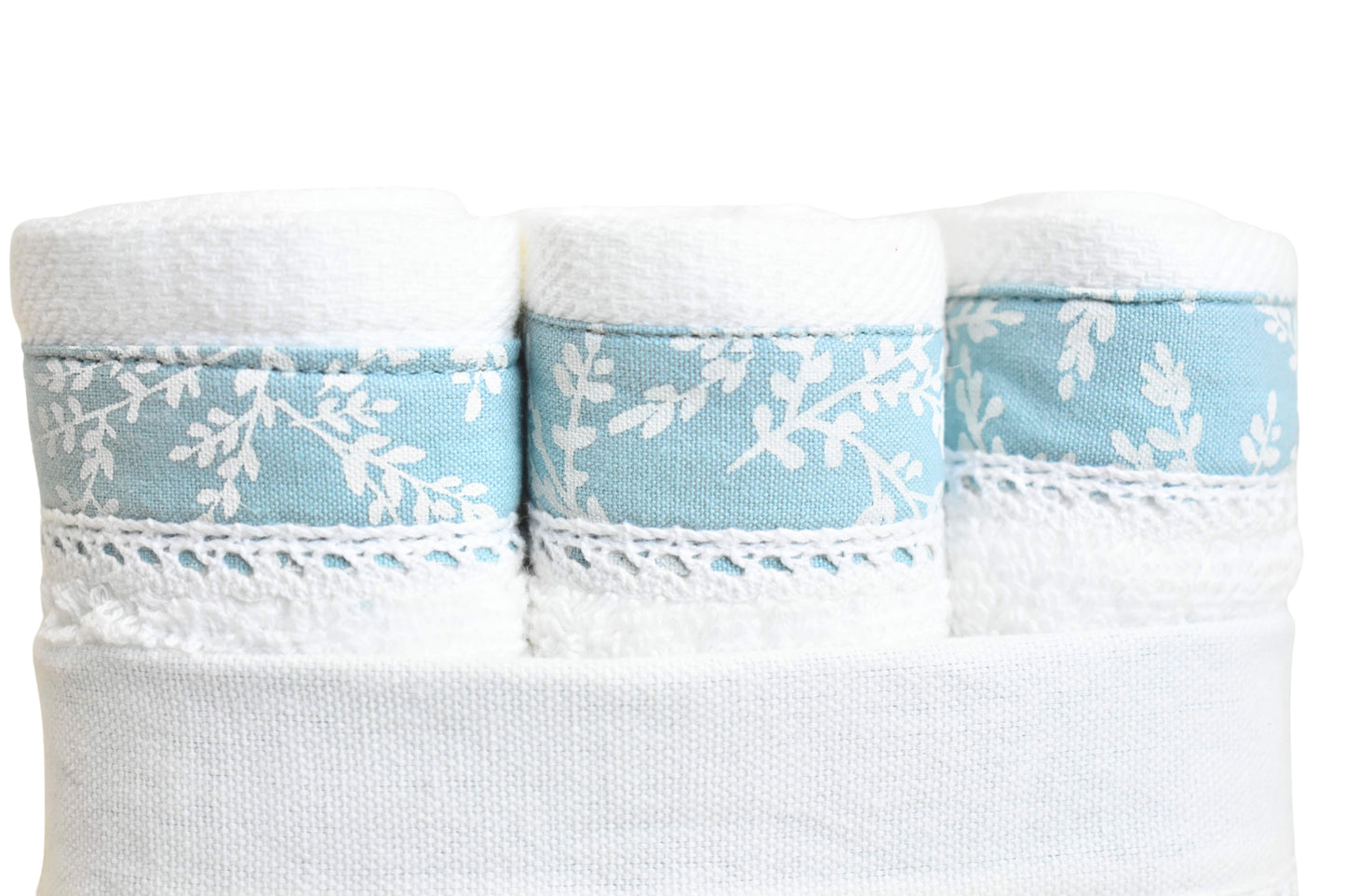 Ferns - Turquoise ( Cordinated Basket of 6 Face Towels )