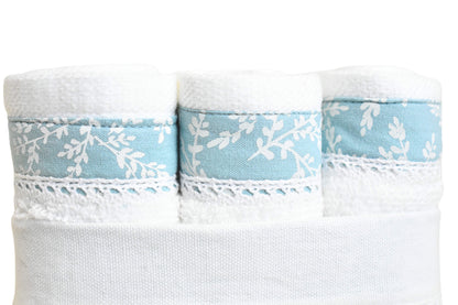 Ferns - Turquoise ( Cordinated Basket of 6 Face Towels )
