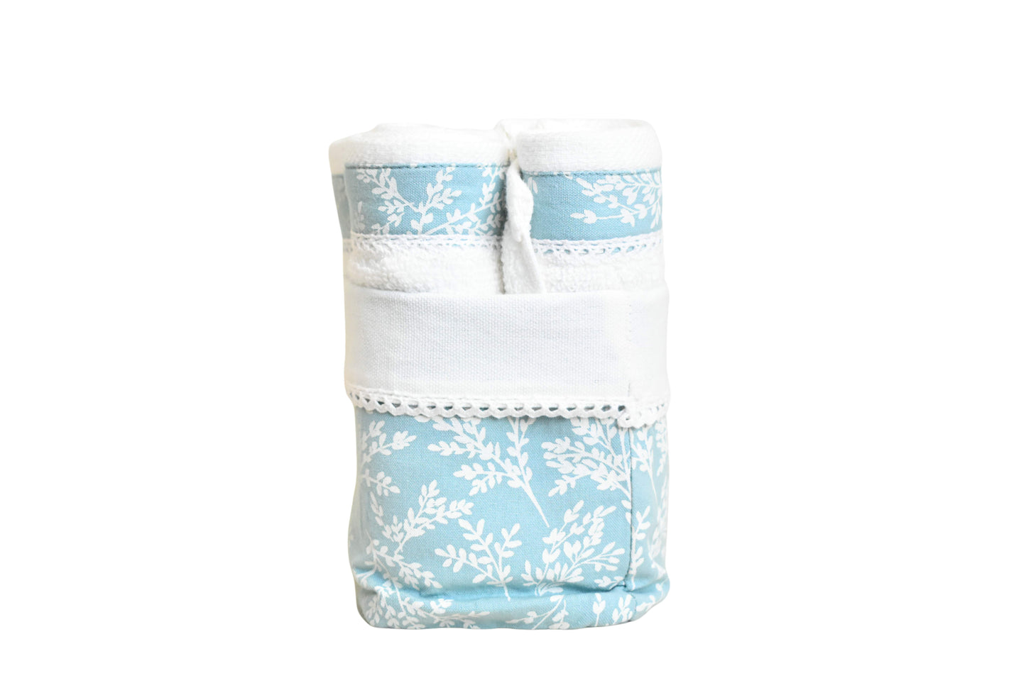 Ferns - Turquoise ( Cordinated Basket of 6 Face Towels )
