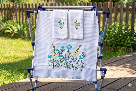 Towel Flora Aqua