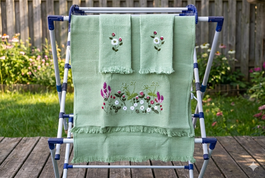 Towel Flora Olive
