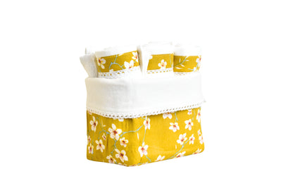 Amandier - Mustard ( Cordinated Basket of 6 Face Towels )