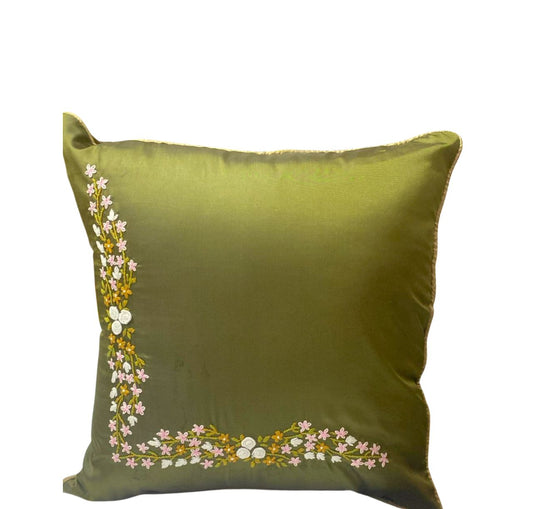 Kantha Cushion Olive
