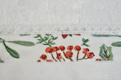 Flora - White ( Cordinated tray of 6 Napkins )