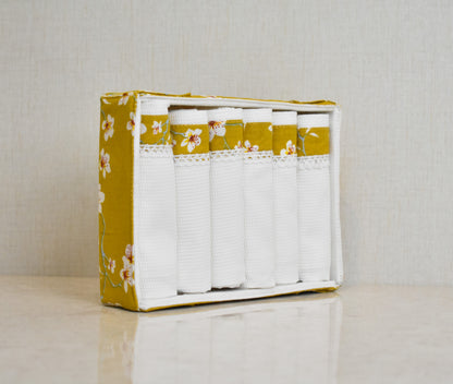 Amandier - Mustard ( Cordinated tray of 6 Napkins )